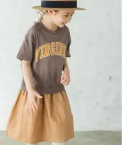 【新品未使用】ペアマノンドッキング プリントTシャツワンピース　2枚セット　双子
