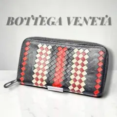 超希少✨ボッテガヴェネタ 長財布 イントレチャート マルチカラー 赤黒白 限定のサムネイル