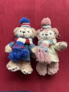 2011年 ニット帽 マフラー ダッフィー ぬいぐるみバッジ