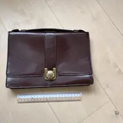 本日セール⭐︎レトロ⭐︎ダークブラウン レザークラッチバッグ