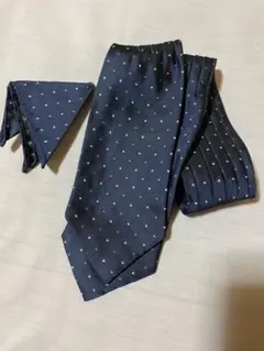 COMME CA ISM ネイビー ドット柄 ネクタイ Lサイズ
