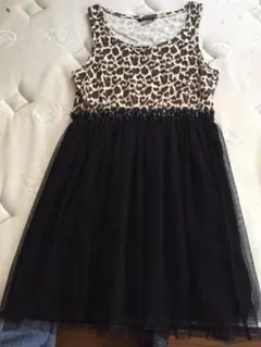 豹柄切り替えチュニック