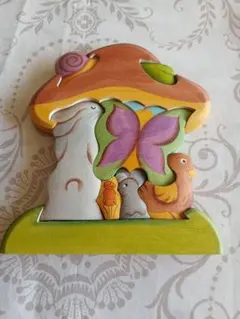 Palfanきのこ 組み木アート。森のきのこと動物たち