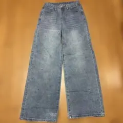 SHEIN ビジューワイドジーンズ　Mサイズ