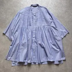 mizuiro ind ミズイロインド スタンドカラーピンタックワイド ブラウス