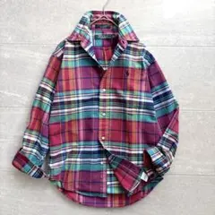 ポロラルフローレン マドラスチェック オックスフォードシャツ BD ポニー刺繍