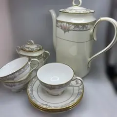 Noritake セット ポット シュガーポット カップ＆ソーサー　シャーロットのサムネイル