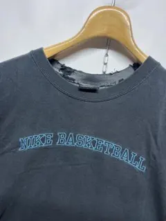 人気 NIKE ナイキ ボロ ロゴ刺繍 半袖 クルーネック Tシャツ 黒 L