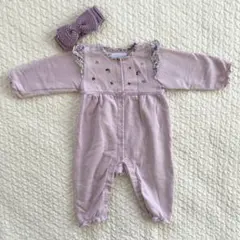 bebe ロンパース　80cm リボンヘッドバンド付き