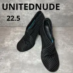 【美品】ユナイテッドヌード　ショートブーツ　パンプス　ブラック　22.5㎝のサムネイル