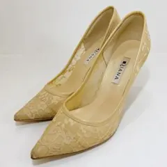 美品☆DIANA ダイアナ レース パンプス ポインテッド ピンヒール 23.5