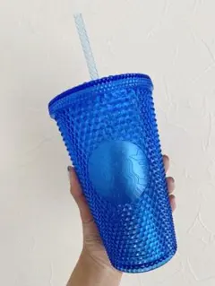 【新品・未使用】スタバ　ロゴコールドカップタンブラー　ブルー　473ml