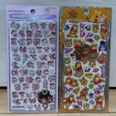 【正規品】サンリオ 文字 マイメロ × プーさん ボンボンドロップシール セット