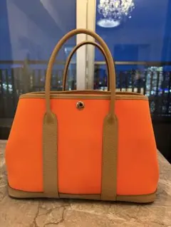 エルメス HERMES ガーデンパーティーTPM B刻印 オレンジ×ビスキュイ