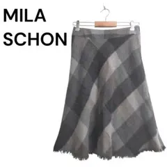 美品✨️ MILA SCHON スカート М レディース グレー チェックのサムネイル