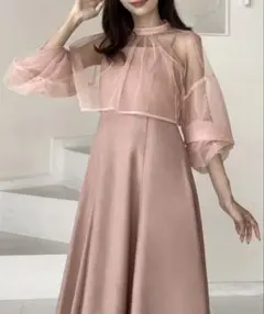 junoah チュールボレロ　コンビワンピース　結婚式ドレス　お呼ばれドレス
