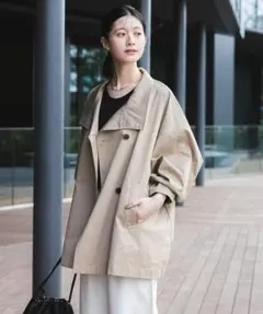 新品◆アーバンリサーチ◆スタンドカラーミドル丈トレンチコート《BEIGE：38》