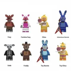 fnaf ブロックフィギュア 8体セット ②レゴ互換 フレディ ボニー チカ