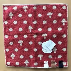 AKIKO OBUCHI ブルーミング中西 タオルハンカチ 猫 きのこ 未使用のサムネイル