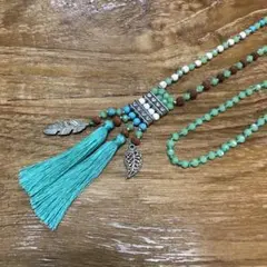 在庫処分セール アジアン エスニック ネックレス ビーズ フリンジ N-52