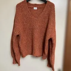 URBAN RESEARCH DOORS オレンジ Vネックニット