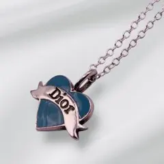 Dior クリスチャン・ディオール　ハート型ネックレス　シルバー925 水色