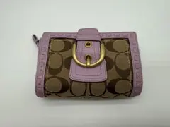 S*a様 COACH コーチ　 二つ折り財布 ブラウン/ラベンダー