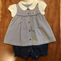 familiar チェック柄ロンパース 70サイズ