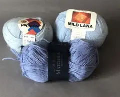 青系あまり毛糸3玉です。