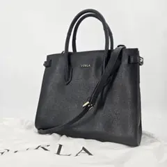 超美品!! FURLA フルラ 2way バッグ トート ショルダー 黒 保存袋のサムネイル