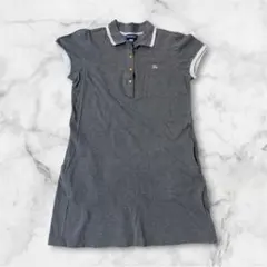 美品✨バーバリー ブルーレーベル ポロワンピース グレー 半袖 ホースロゴ 38
