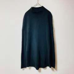 ミセス　婦人服　ハイネックニットセーター　(36)　黒　総柄　模様