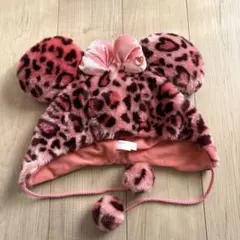 ディズニーリゾート　ピンク　ヒョウ柄　廃盤　リボン　ビジュー　ポンポン