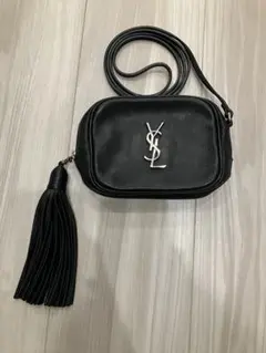 【美品】YSL タッセル付きショルダーバッグ ブラック