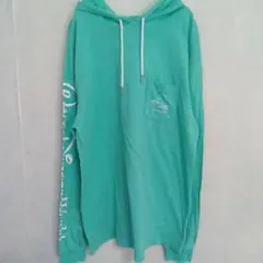 WDW限定 袖ロゴ ミントグリーン パーカー ロンT ミッキー　海外古着