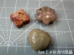 天然石 カービング 3点 アメジスト 星 ムーンストーン きのこ ルチル