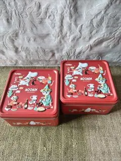 ムーミン スチールボックス空き缶 2個セットのサムネイル