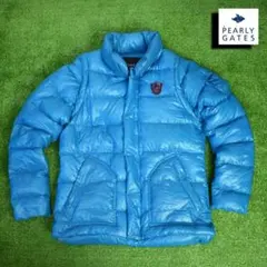 パーリーゲイツ 2way ダブルジップ ダウンジャケット グリーン系 サイズ4 パーリーゲイツ 2way ダブルジップ ダウンジャケット グリーン系