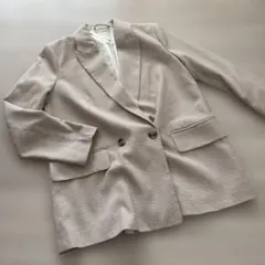 H &M テーラードジャケット ベージュ ダブルボタン　38サイズLサイズ