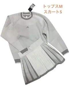 新品アディダス ゴルフ プライムニット トップスMスカートS秋冬