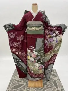 【大特価】振袖・長襦袢・袋帯3点セット　オーダー 豪華刺繍・絞り【新品】