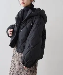 naturalcoutureマイクロタフタダイヤキルト中綿ジャケット