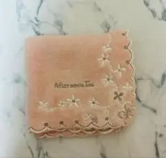 【新品未使用】Afternoon Tea 花柄刺繍ハンカチ ピンク
