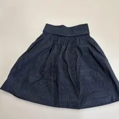 FRAY I.D ドット柄 ハイウエスト フレアスカート ブラック×グリーン