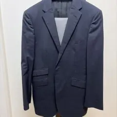 バーバリーブラックレーベルネイビーブレザー　ライトグレーパンツセットアップ