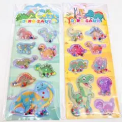 ウォーターシール 恐竜 ダイナソー 立体シール 海外限定 シャカシャカシール①