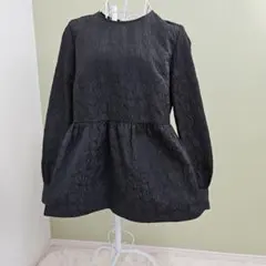 オペークドットクリップ　ジャカードペプラムブラウス 38 Mサイズ