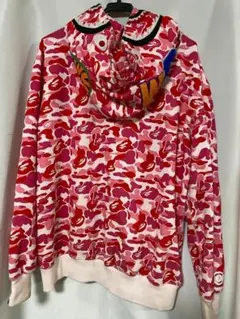A Bathing Ape BAPE ピンク迷彩 シャークフード ジップパーカー