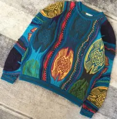 強烈な個性 異次元のデザイン 芸術 90's COOGI ニット セーター M