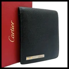【美品】 Cartier カルティエ 二つ折り財布 キャビア ブラック レザーのサムネイル